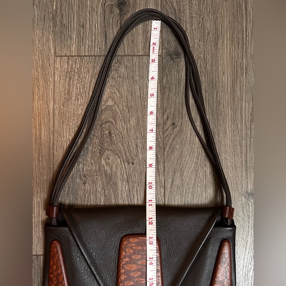 Kimberly Chalos Hand Carved Wooden & Leather Crossbody Bag - Picture 12 of 12